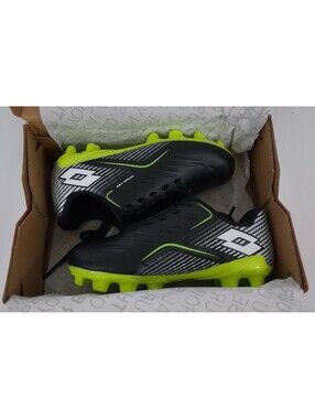 Lotto ROMA 700 Black Top/Bottom Green Youth Soccer CLEATS LOTTOYP23-BLK 10K NEW